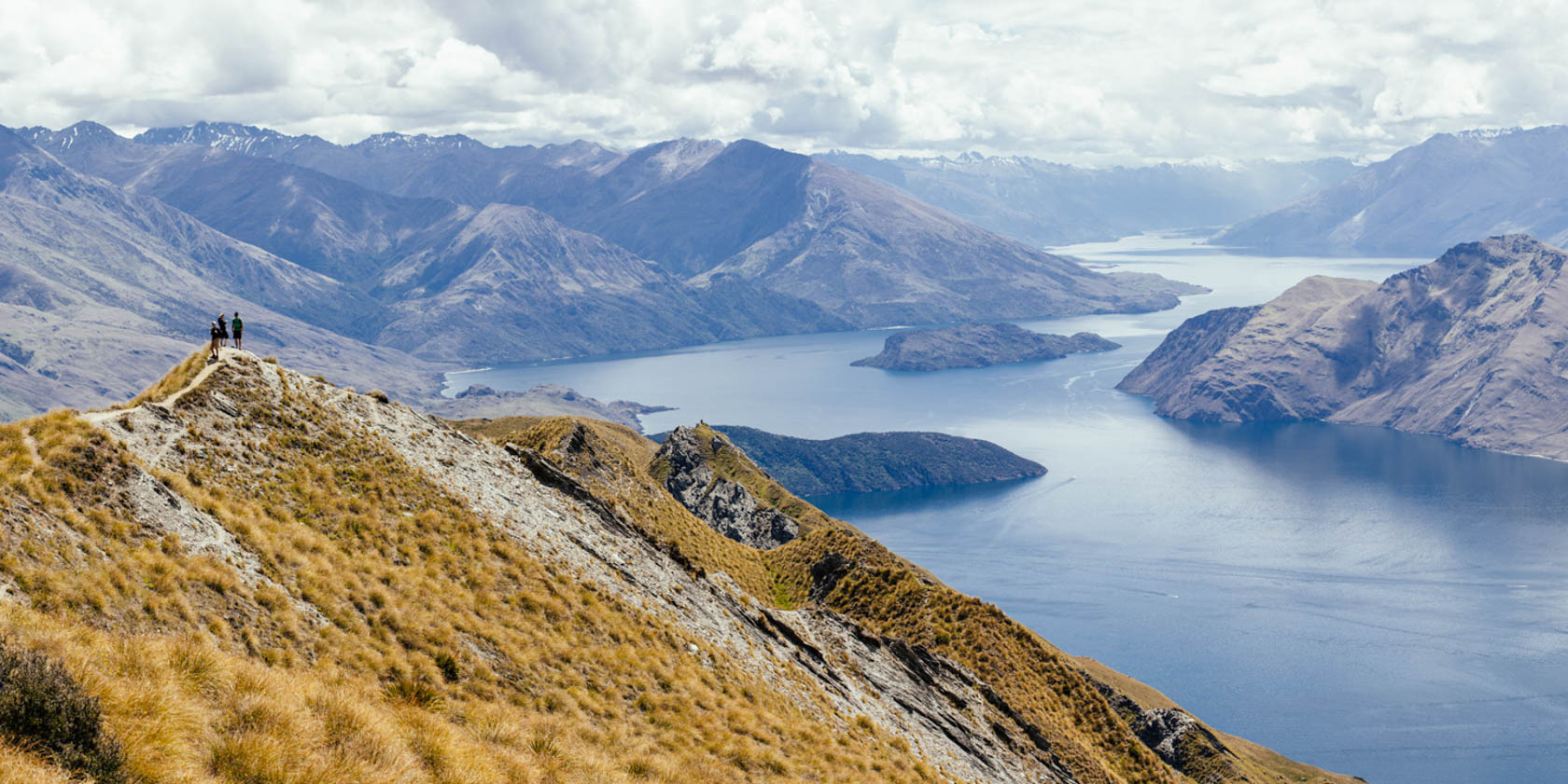 Mountain lake view in New Zealand.